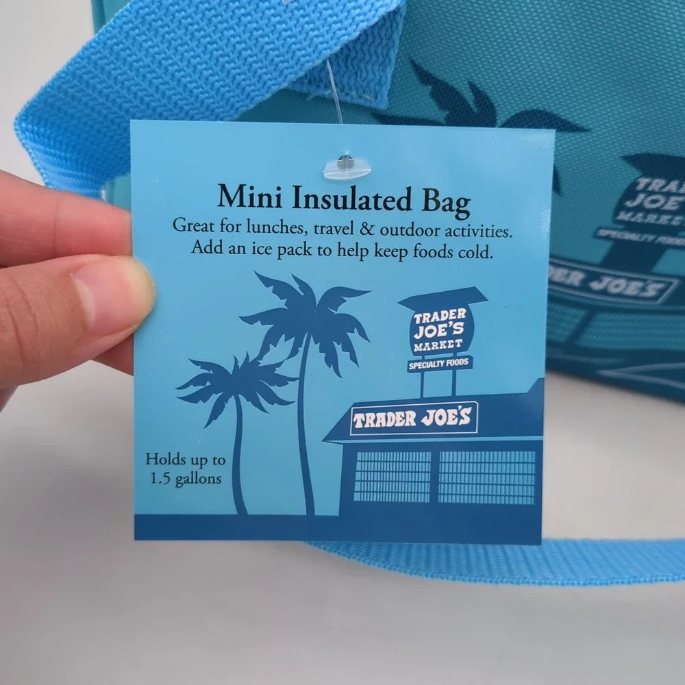 Trader Joe's Mini Insulated Bag Tote Blue 2025 Limited Edition Lunch Box Pail